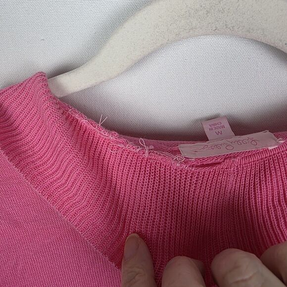 Lilly Pulitzer Pink Ruffle Cascading Kiernan Cardigan Sweater Size Medium Barbie - Picture 4 of 8